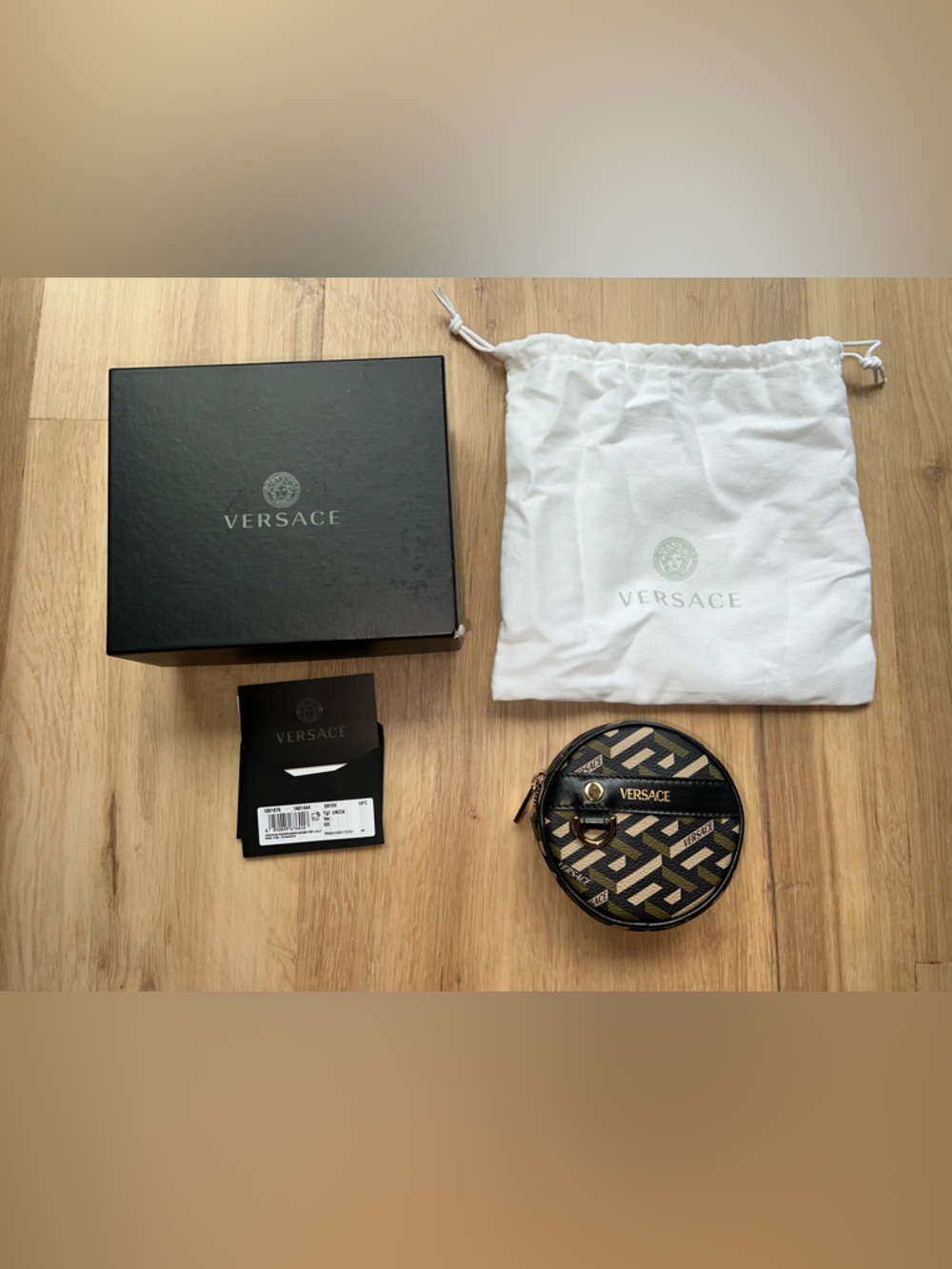 Versace Greca Round Coin Pouch